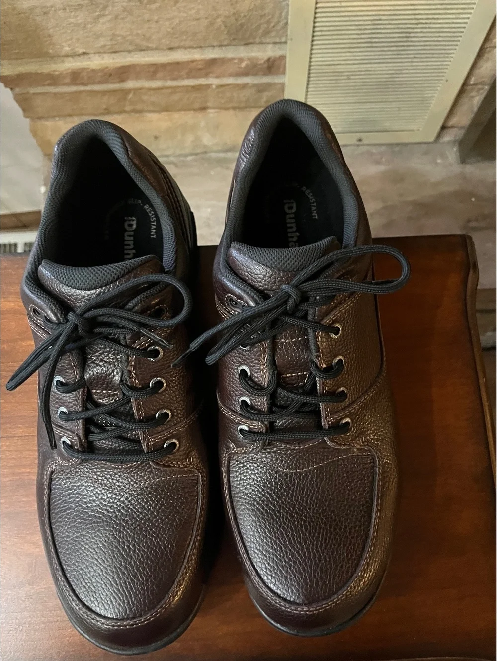 Dunham Windsor 8000BP Men’s 15 2E Wide Brown Leather Waterproof Oxfords Shoes